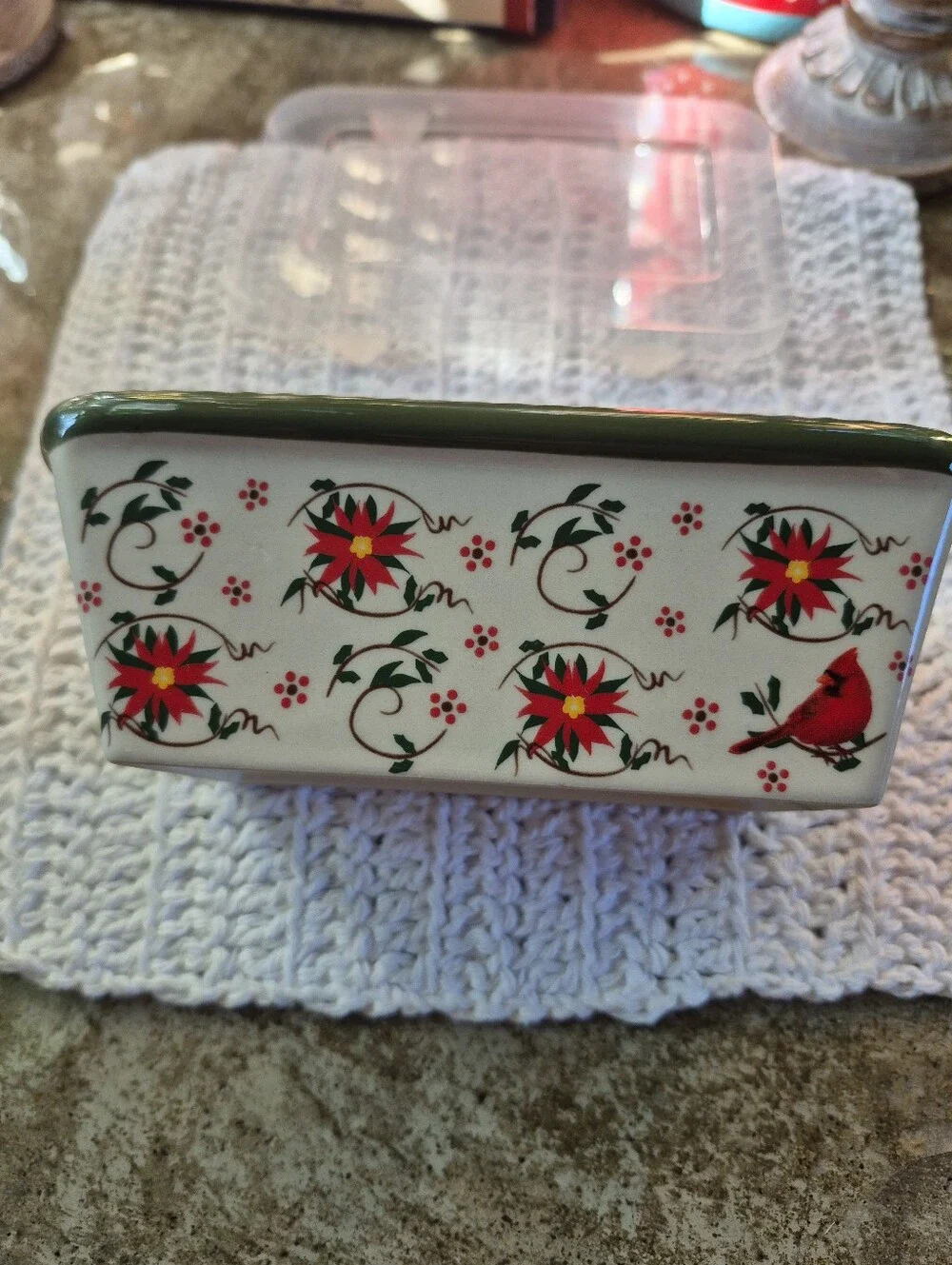 ❤️‍🔥New Temp-tations Tara Holiday Stoneware Poinsettia Cardinal Mini Loaf Pan